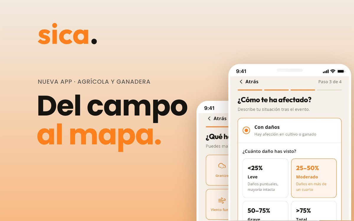 SICA, del campo al mapa: pantallas de la app para declarar cómo ha quedado una explotación tras un episodio climático